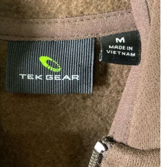 Tek Gear Fleece Sweatshirt Women M Long Sleeve Full Zip Raglan Cut Hooded Sporty - Picture 5 of 7